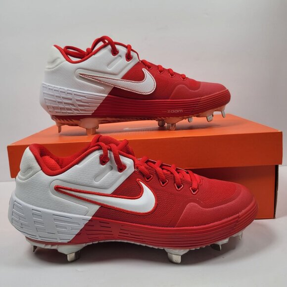 Nike Alpha Huarache Elite 2 Low Men's Red White Cleats CI2226-400 US Size 7 NWB - Picture 1 of 10